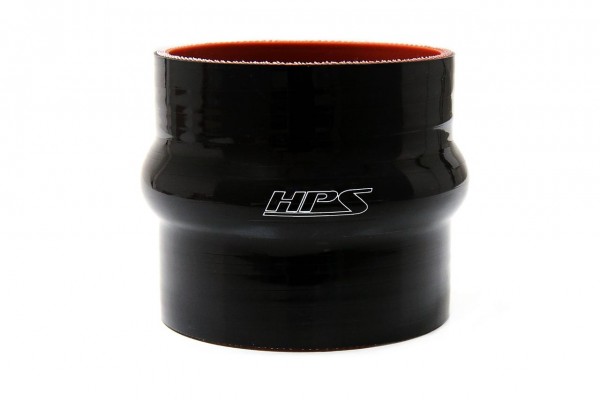 HPS HIGH TEMP 3" ID X 6" LONG 4-PLY REINFORCED SILICONE HUMP COUPLER HOSE BLACK (76MM ID X 152MM LENGTH)