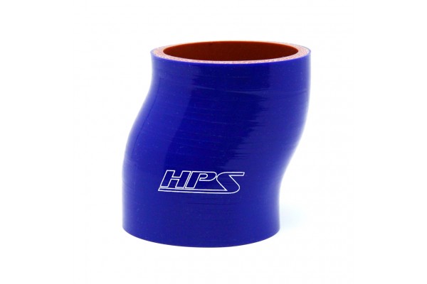 HPS 2.75" ID , 3" Long High Temp 4-ply Reinforced Silicone Offset Coupler Hose Blue (70mm ID , 76mm Length)