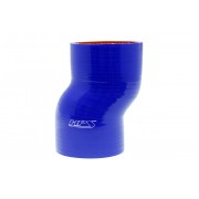 HPS 3.5" ID , 6" Long High Temp 4-ply Reinforced Silicone Offset Coupler Hose Blue (89mm ID , 152mm Length) HPS 3.5" ID , 6" Long High Temp 4-ply Reinforced Silicone Offset Coupler Hose Blue (89mm ID , 152mm Length)