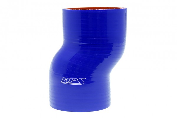 HPS 3.5" ID , 6" Long High Temp 4-ply Reinforced Silicone Offset Coupler Hose Blue (89mm ID , 152mm Length) HPS 3.5" ID , 6" Long High Temp 4-ply Reinforced Silicone Offset Coupler Hose Blue (89mm ID , 152mm Length)