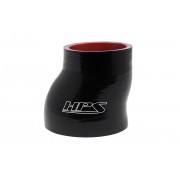 HPS 3" - 4" ID , 4" Long High Temp 4-ply Reinforced Silicone Offset Reducer Coupler Hose Black (76mm - 102mm ID x 102mm Length)
