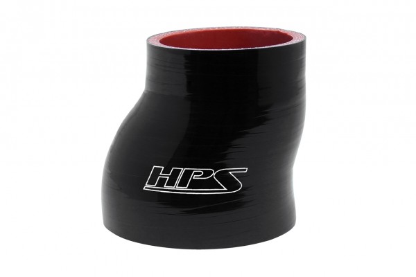 HPS 2.75" - 3" ID , 3" Long High Temp 4-ply Reinforced Silicone Offset Reducer Coupler Hose Black (70mm - 76mm ID , 76mm Length)