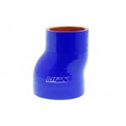 HPS 3" - 4" ID , 4" Long High Temp 4-ply Reinforced Silicone Offset Reducer Coupler Hose Blue (76mm - 102mm ID x 102mm Length)