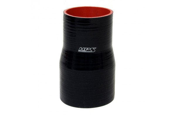 HPS HIGH TEMP 1" > 1.75" ID X 4" LONG 4-PLY REINFORCED SILICONE REDUCER COUPLER HOSE BLACK (25MM > 45MM ID X 102MM LENGTH)