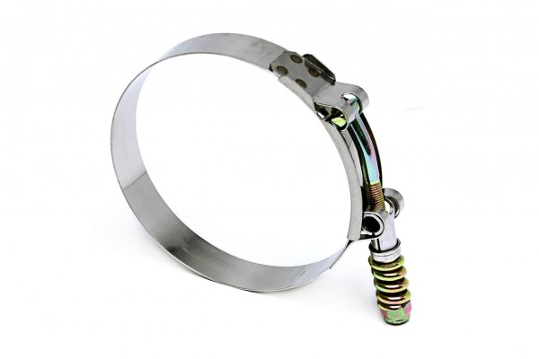 HPS STAINLESS STEEL SPRING LOADED T-BOLT CLAMP SAE 140 FOR 5" ID HOSE - EFFECTIVE SIZE: 5.24"-5.55"