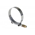 HPS STAINLESS STEEL SPRING LOADED T-BOLT CLAMP SAE 92 FOR 3.5" ID HOSE - EFFECTIVE SIZE: 3.75"-4.06"