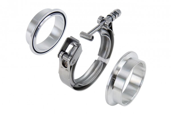 HPS Stainless Steel 4-1/2" V Band Clamp Kit, Aluminum Flanges, NBR O-Ring, Quick Release