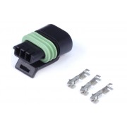 Plug and Pins Only - Delphi 3 Pin Single Row Flat Coil Connector