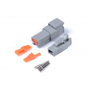 Plug and Pins Only - Matching Set of Deutsch DTM-2 Connectors (7.5 Amp)
