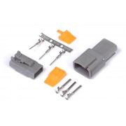 Plug and Pins Only - Matching Set of Deutsch DTM-3 Connectors (7.5 Amp)
