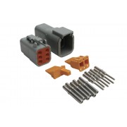 Plug and Pins Only - Matching Set of Deutsch DTM-6 Connectors (7.5 Amp)
