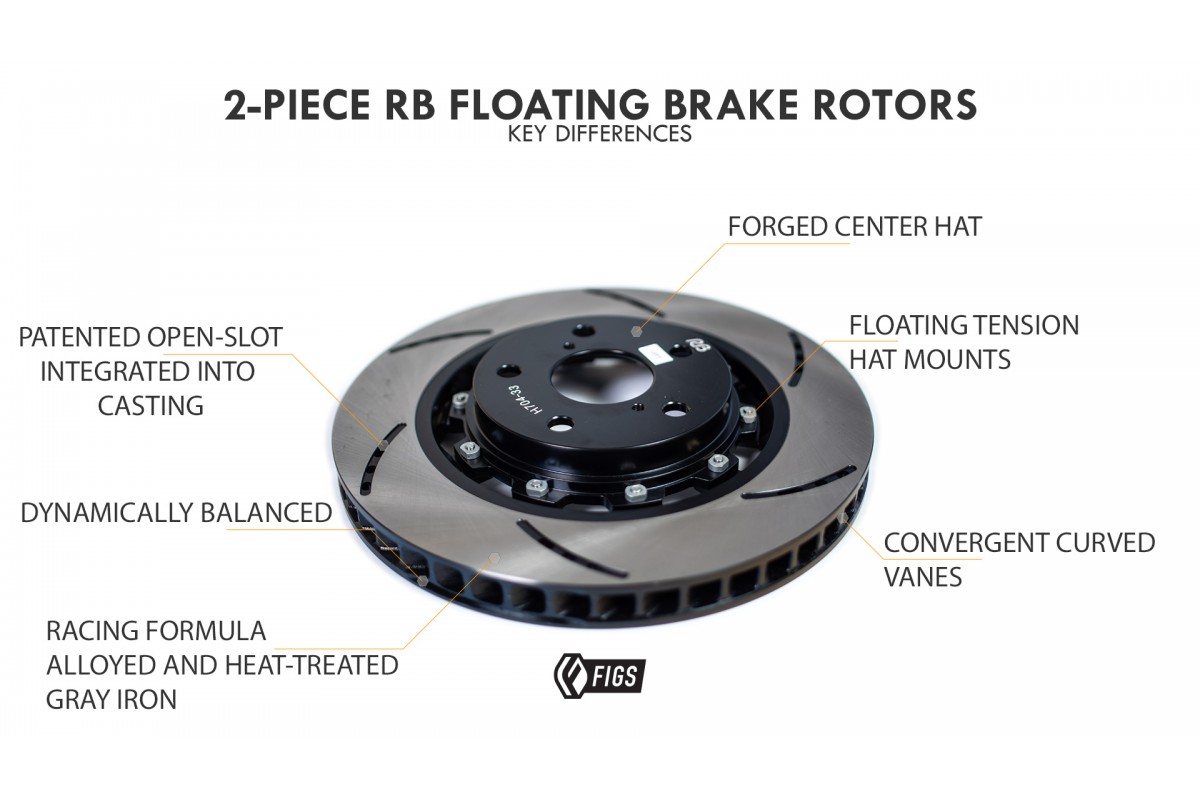 Front DFC Brake Rotors-Drill//Slot-Silver with Ceramic Brake Pads and Hardware