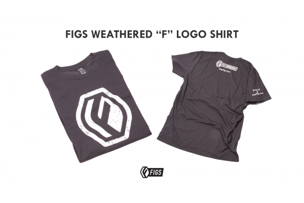 FIGS WEATHERED "F" SHIRT GRAY FIGS WEATHERED "F" SHIRT GRAY