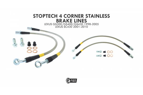 4 CORNER 2GS SC430 STAINLESS STEEL BRAKE LINE KIT