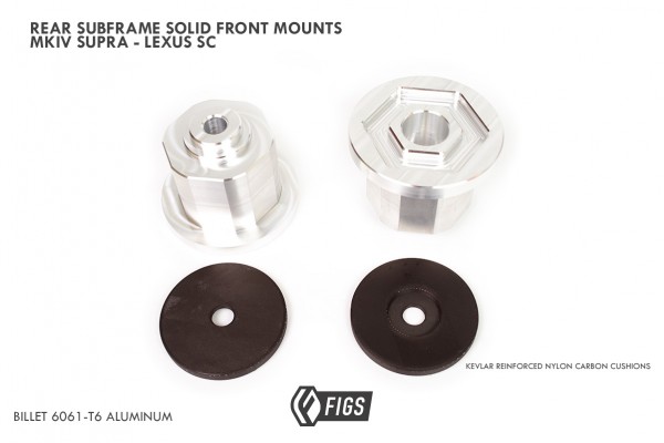 REAR SUBFRAME FRONT LOC PRESS-IN SOLID ALUMINUM BUSHINGS MKIV SUPRA, G1 GS300, SC , JZX100